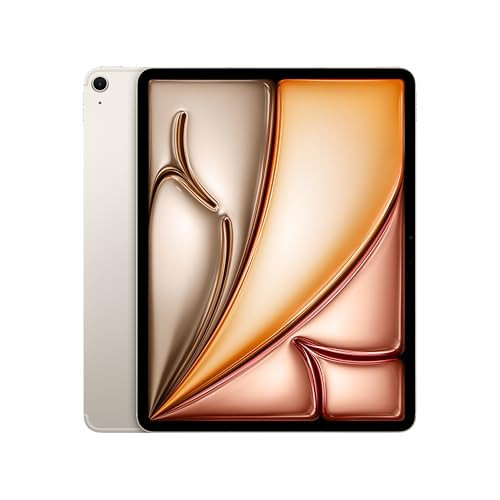 Apple iPad Air 13-inch with M3 chip Built for Apple Intelligence, Liquid Retina Display, 128GB, 12MP Front/Back Camera, Wi-Fi 6E + 5G Cellular, Touch ID, All-Day Battery Life — Starlight | Amazon (US)