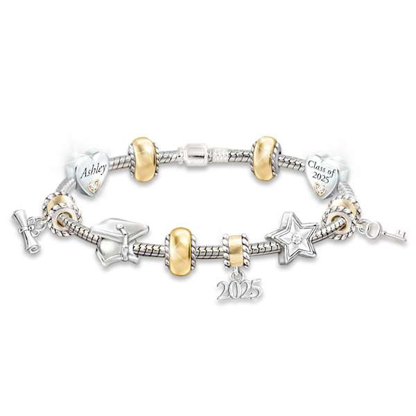 Head Of The Class: Personalized Charm Bracelet For Graduates - Graduation Gift Ideas | Bradford Exchange