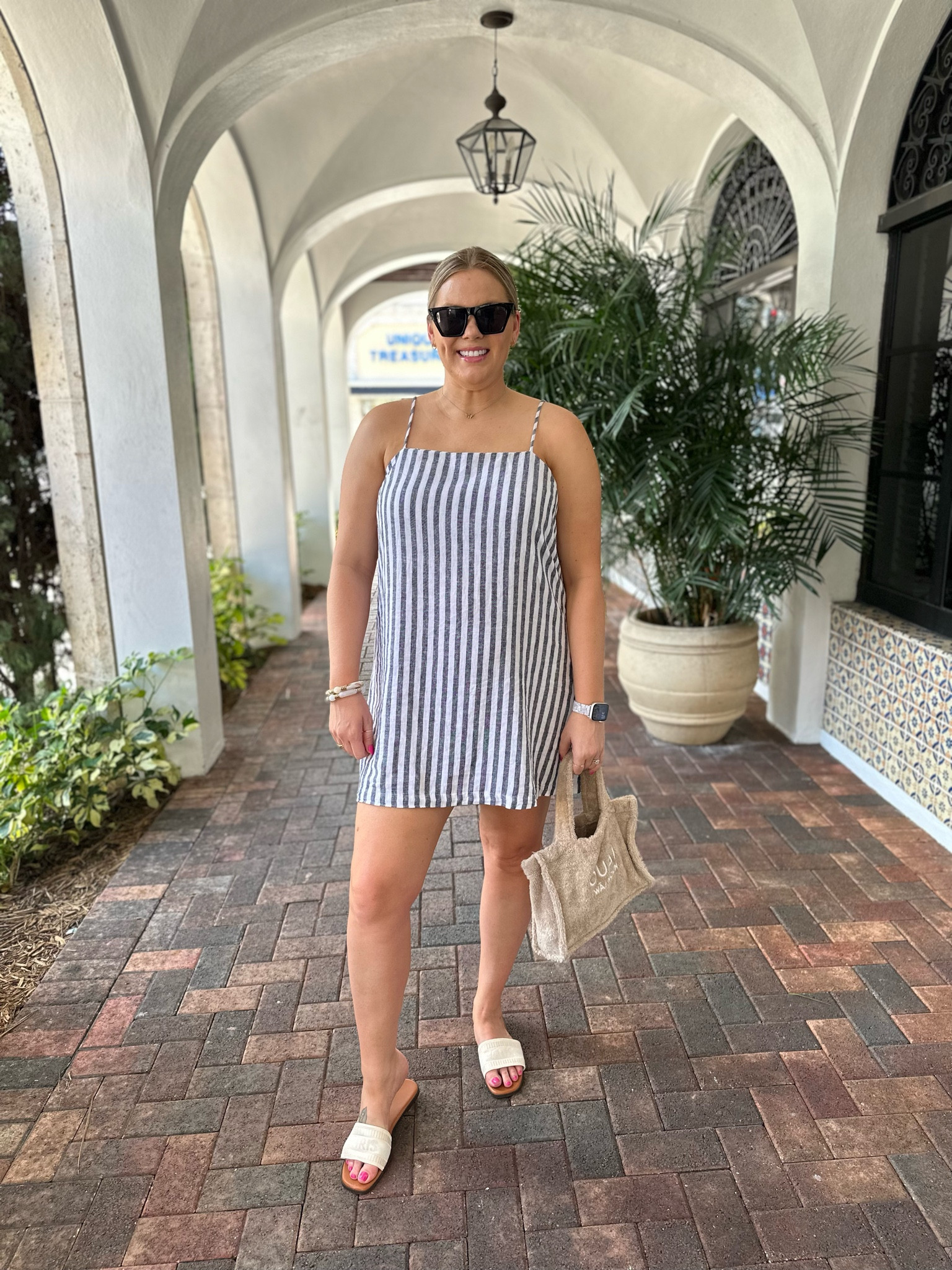 Casual outfit of the day. 
I am obsessed with this linen dress from Target. I have 3 different colors/patterns. I love how lightweight it is…perfect for hot summer days! 
Paired it today with Amazon accessories (shoes, jewelry & sunnies)

Wearing a size Large in dress. 

#LTKstyletip #LTKunder50 #LTKcurves