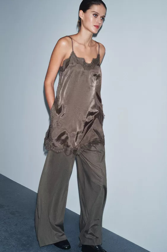 ZW COLLECTION LACE CAMISOLE TOP | Zara AU