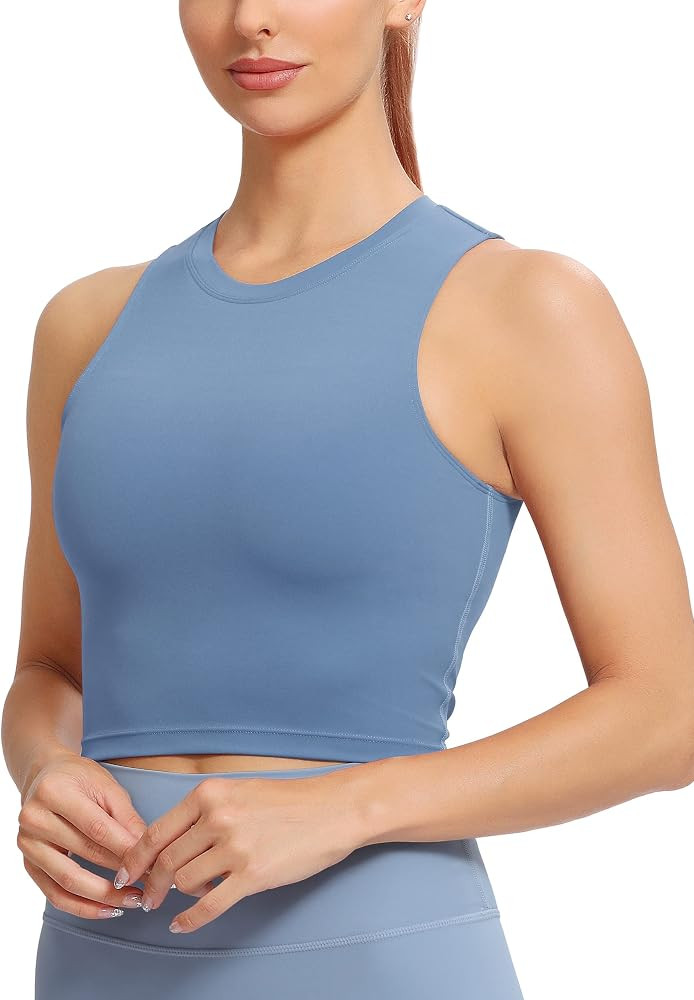 Natural Feelings Sports Bras for Women Removable Padded Yoga Tank Tops Sleeveless Fitness Workout... | Amazon (US)