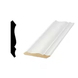 WM 49 - 9/16 in. x 3-5/8 in. Primed Finger-Jointed Crown Molding | The Home Depot