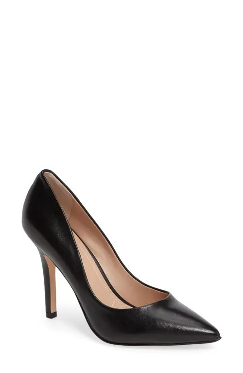 Charles by Charles David Maxx Pointed Toe Pump in Black Leather at Nordstrom, Size 5.5 | Nordstrom