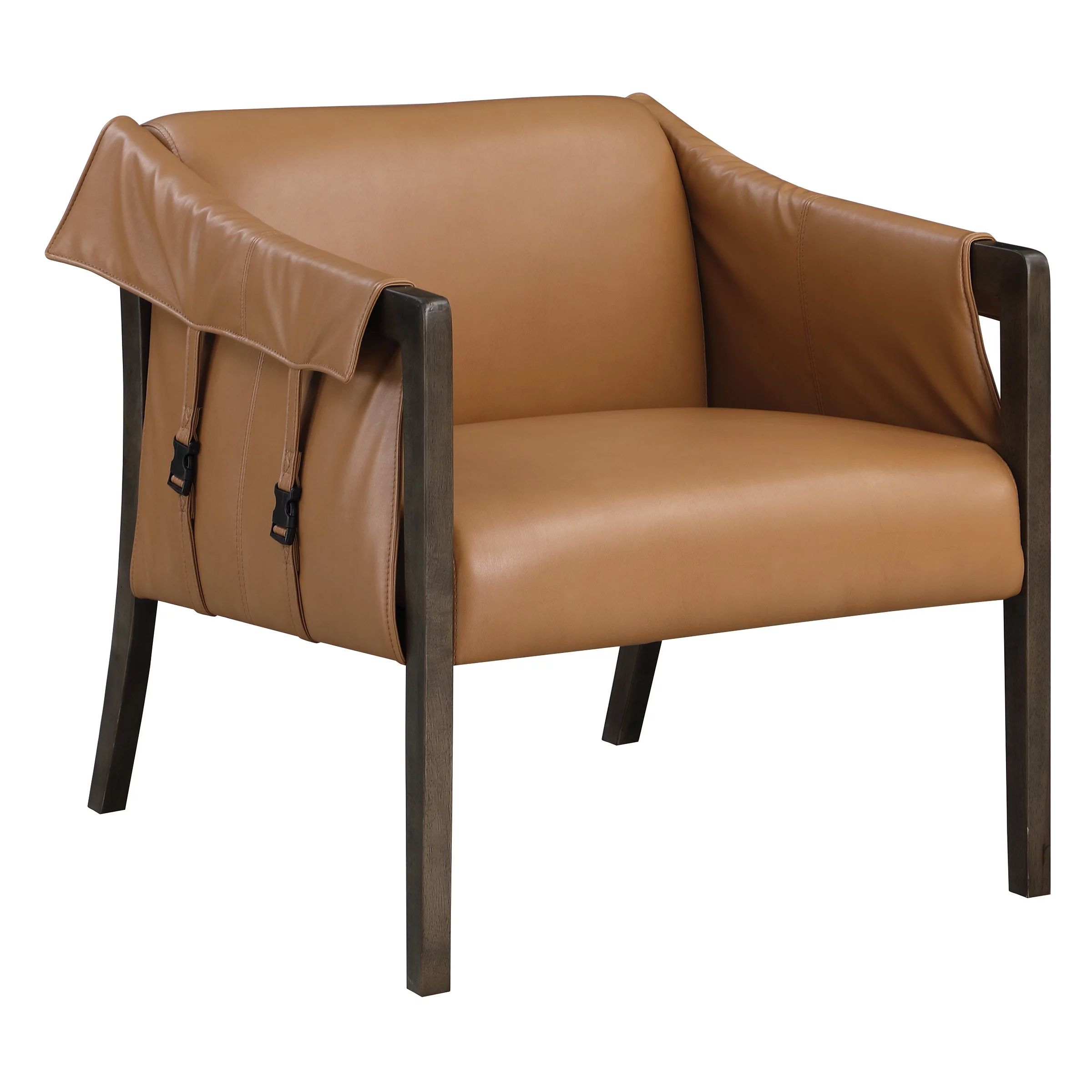 OSP Home Furnishings Parkfield Accent Chair in Camel Faux Leather with Walnut Frame | Walmart (US)