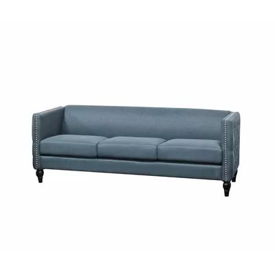Canora Grey Arneson Tufted Contemporary Nailhead Blue Sofa Upholstery Colour: Blue | Wayfair North America