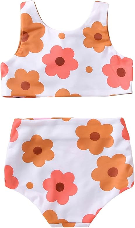 Mubineo Toddler Baby Girl Cute 2PCS Bathing Suit Beach Sets Bikini Swimsuit Set Bowknot Swimwear | Amazon (US)