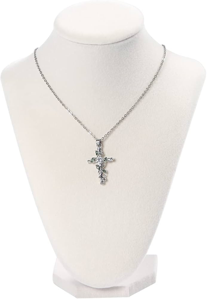 Julysky 3D Necklace Display Stand For Selling,Velvet Chain Jewelry Bust Holder Organizer (1, beig... | Amazon (US)