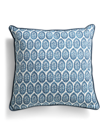 Made In Usa 22x22 Linen Cotton Blend Floral Pillow | TJ Maxx