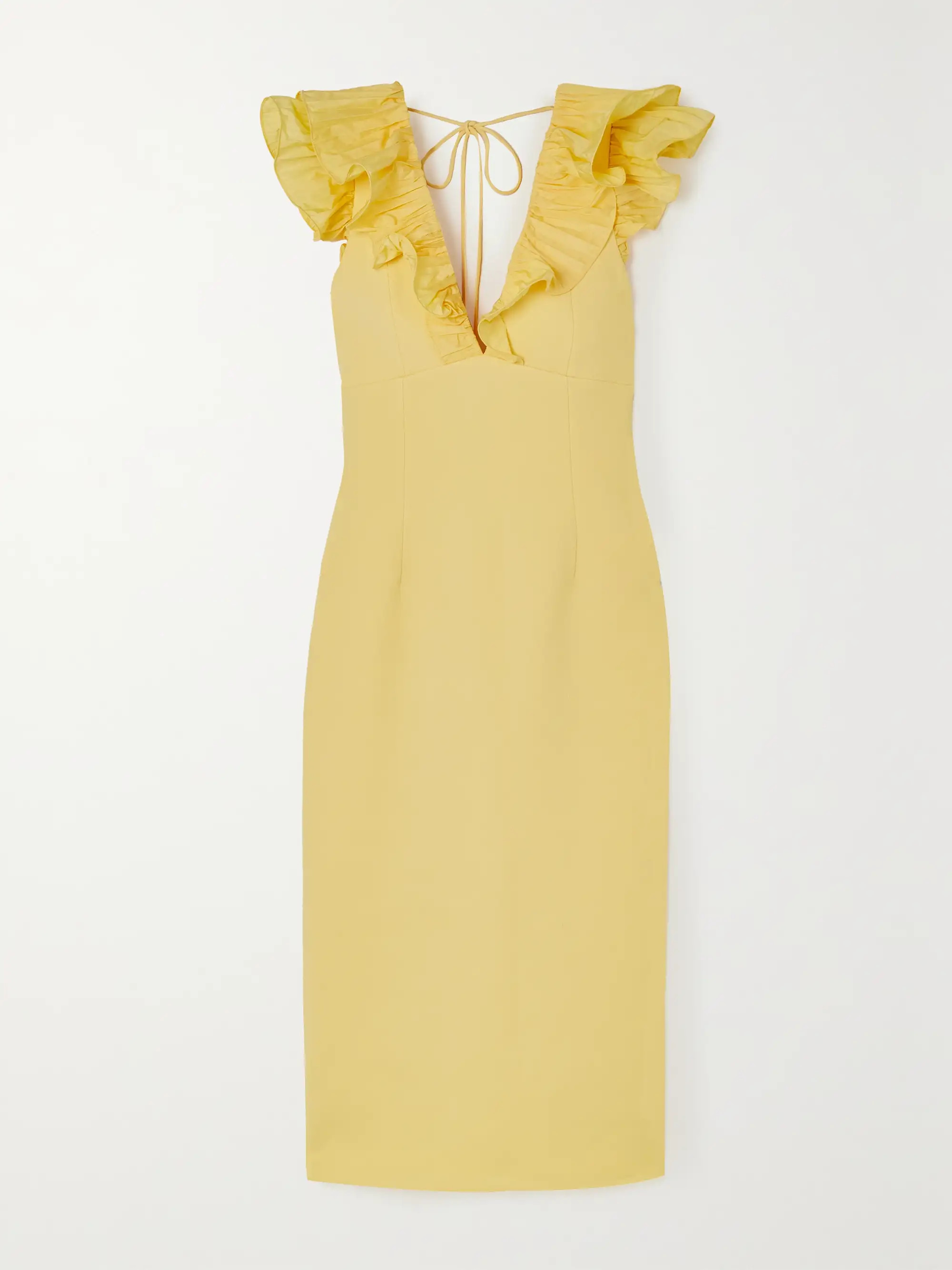Chloe ruffled taffeta-trimmed stretch-crepe dress | NET-A-PORTER APAC