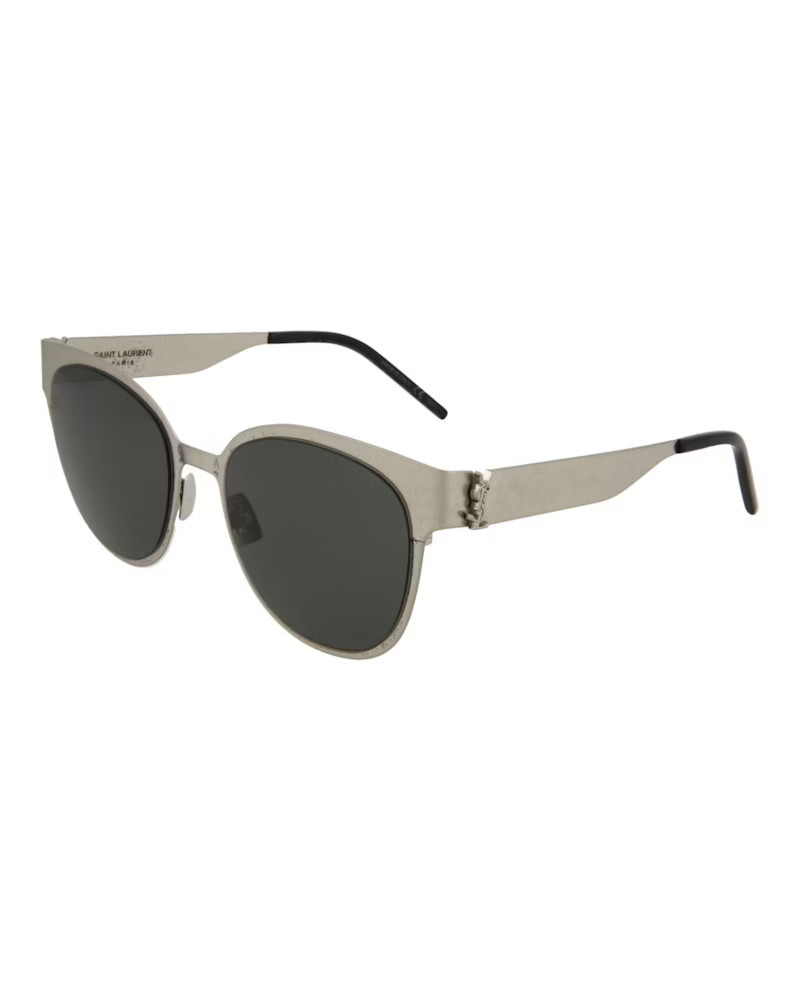 Women's Saint Laurent Round Oval Sunglasses/30007184005) in Silver/Grey (Slm42 | StockX