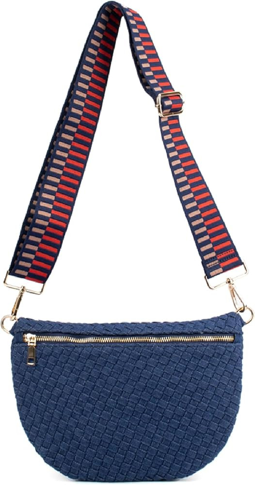 The Fiona | Woven Bum Bag | Stylish Woven Crossbody Bag | Adjustable Strap for Travel Festivals &... | Amazon (US)