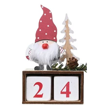 Vokewalm Tabletop Christmas Decorations | Wooden Christmas Countdown Calendar | Christmas Tabletop O | Walmart (US)
