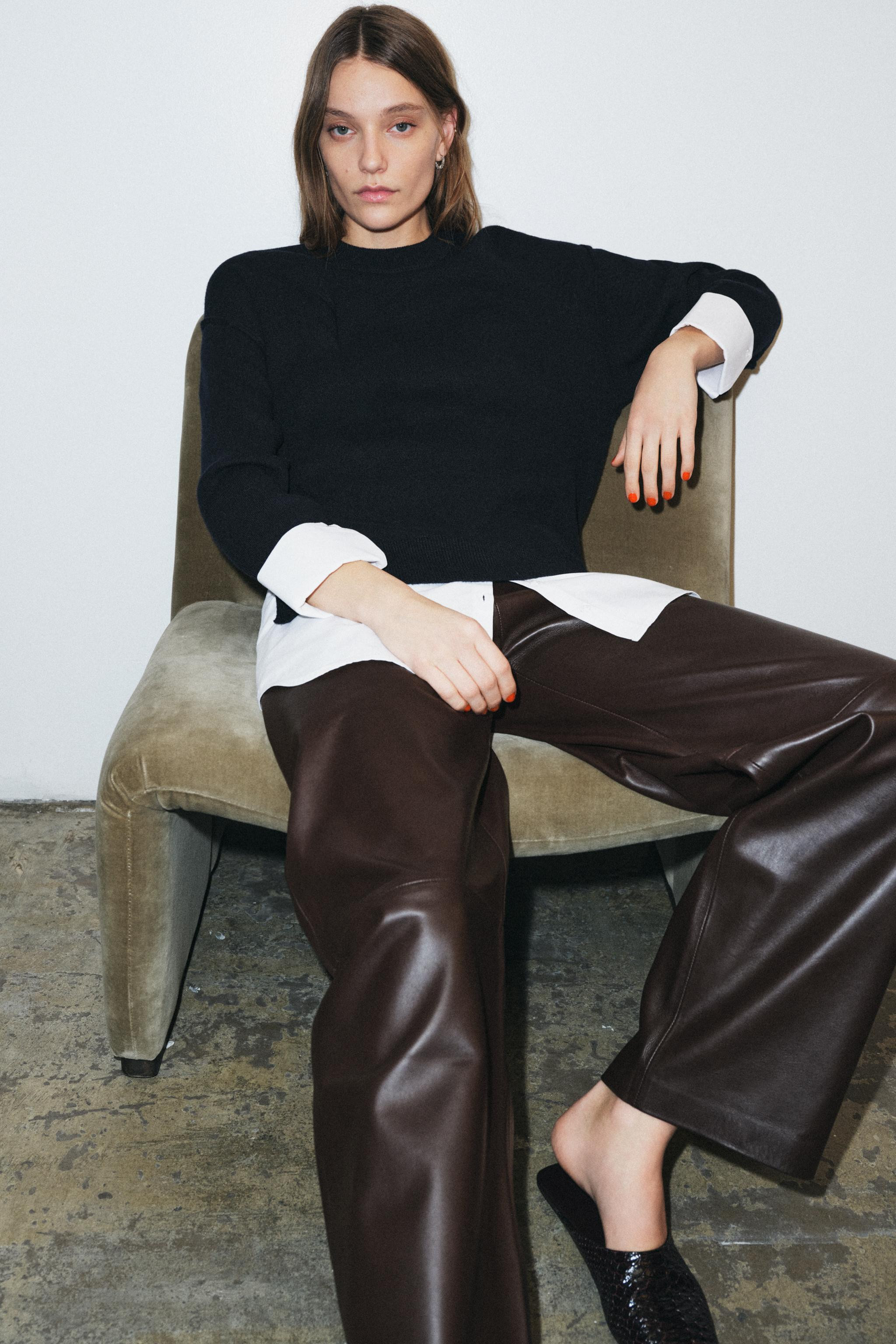 COMBINATION POPLIN KNIT JUMPER | Zara US