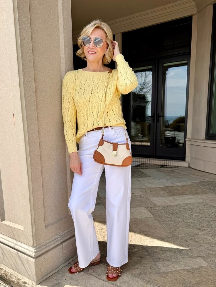 Some outfits just feel like a little bit of sunshine you can wear ☀️

This yellow open knit sweater from Talbots is giving me all the soft, easy, “throw it on and feel put together” vibes. Paired with crisp white trouser jeans and simple slides, it’s basically my go-to for those days when I want to look polished without trying too hard.

Light, effortless, and a little bit cheerful… just how I like it lately 🤍

#LTKootd #LTKSeasonal #LTKOver40