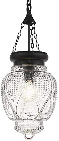 DSMJFU Black Glass Ceiling Pendant Light Kitchen Island Lighting Farmhouse Vintage Hanging Light ... | Amazon (US)