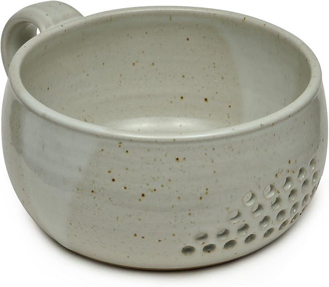 GW Pottery Handmade Stoneware Berry Bowl/Colander, Gray | Amazon (US)