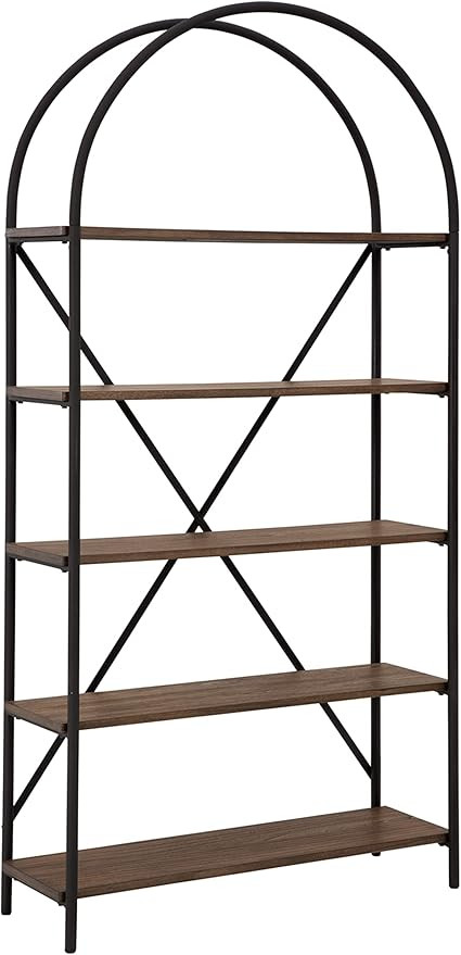 Signature Design by Ashley Galtbury Mixed Media Modern 5 Shelf Bookcase, Brown & Black | Amazon (US)