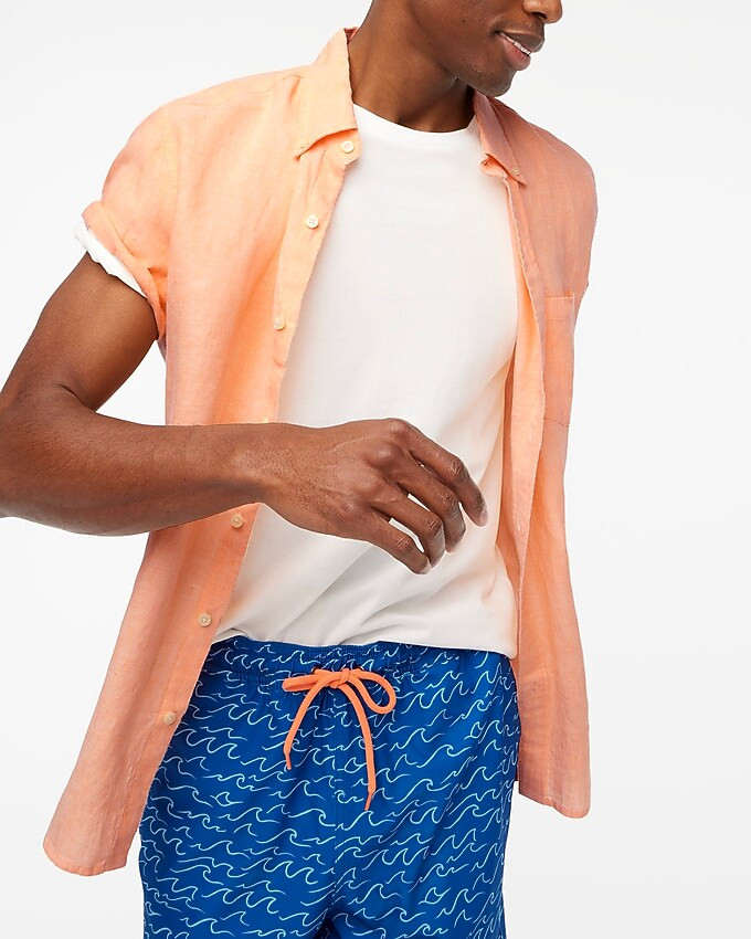 Short-sleeve slim linen-cotton shirt | J.Crew Factory