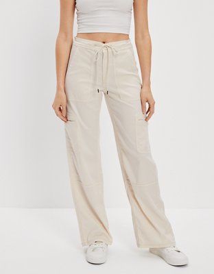 AE Dreamy Drape Stretch Super High-Waisted Baggy Wide-Leg Cargo Pant | American Eagle Outfitters (US & CA)
