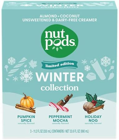 nutpods Winter Collection, (3-Pack), Pumpkin Spice, Peppermint Mocha and Holiday Nog, Unsweetened... | Amazon (US)