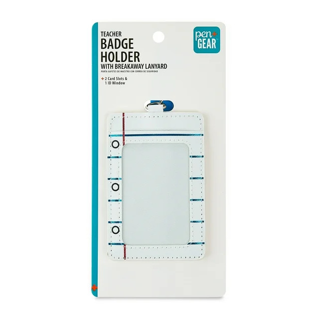 Pen+Gear Notebook Paper Teacher Badge Holder with Breakaway Lanyard, Multicolor | Walmart (US)