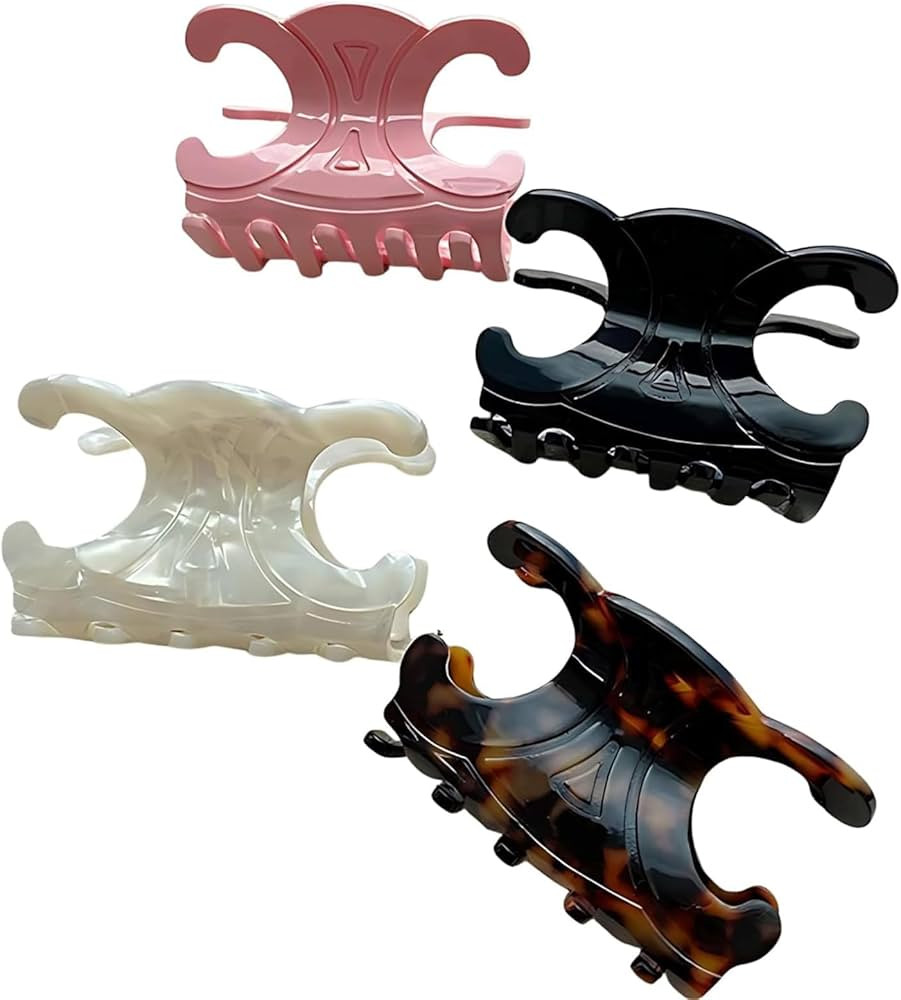 Premium Durable Acetate Butterfly Hair Clips, 4 Pack Multi- Hair Clip Set – Strong Grip Butterf... | Amazon (US)