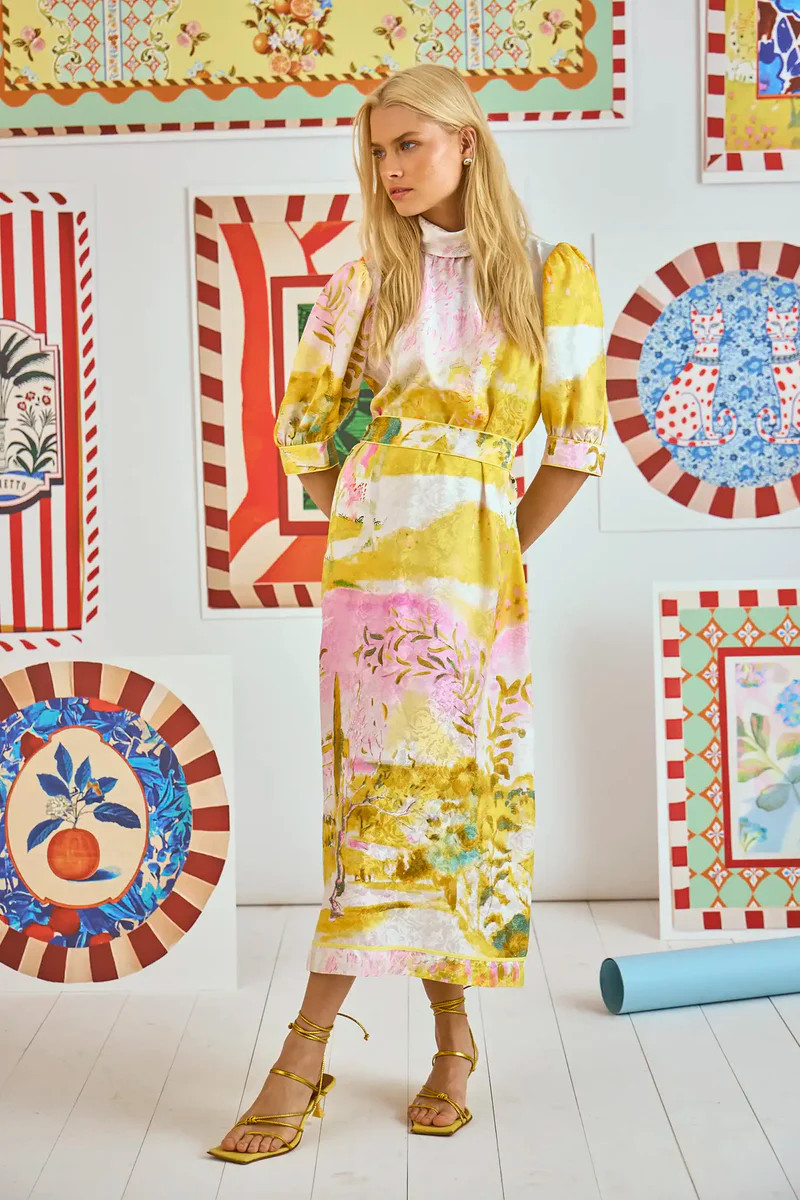 Langley Dress | Mock Neck Midi Dress | Hunter Bell | Hunter Bell