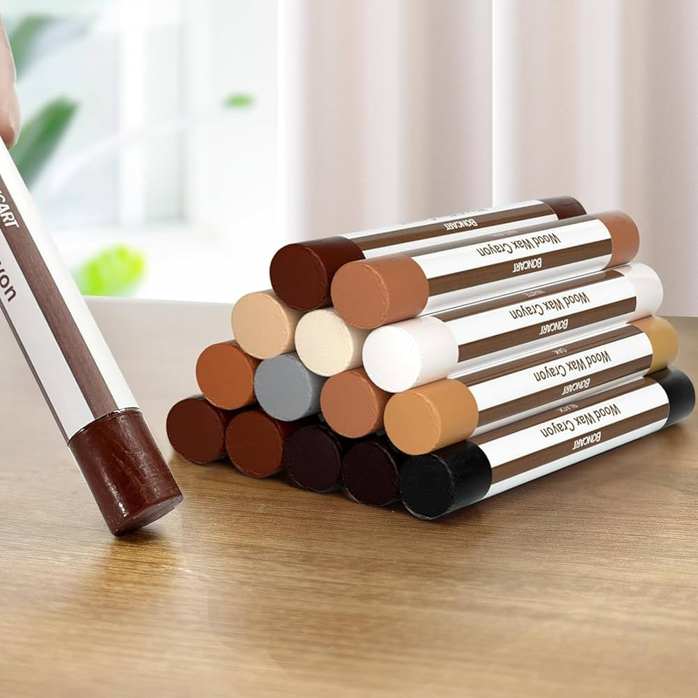 Wood Filler Sticks,12colors Wood Wax Crayons for Repairing Scratches, Scuffs, Cracks, and Nail Ho... | Amazon (US)