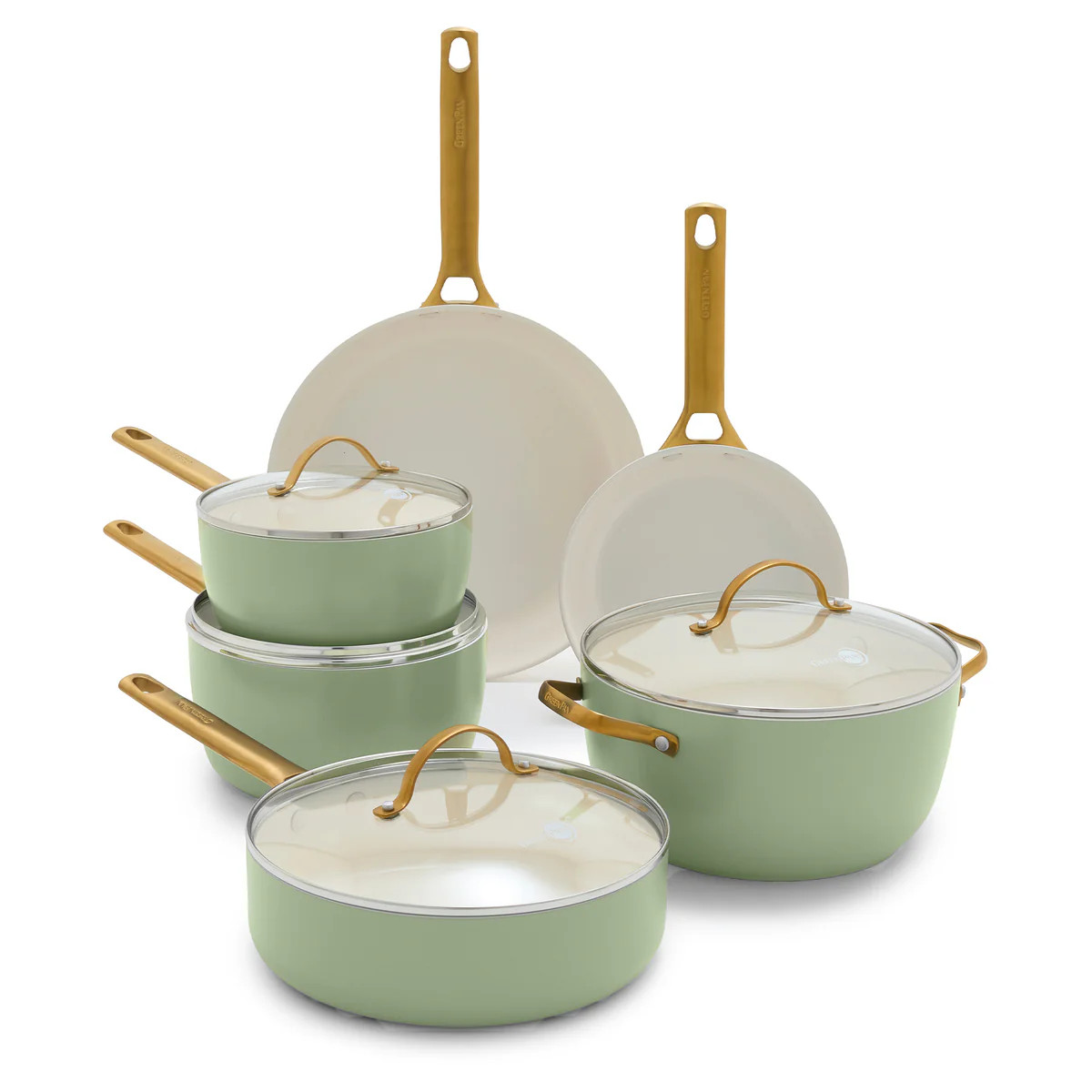 Reserve Ceramic Nonstick 10-Piece Cookware Set | Sage | GreenPan