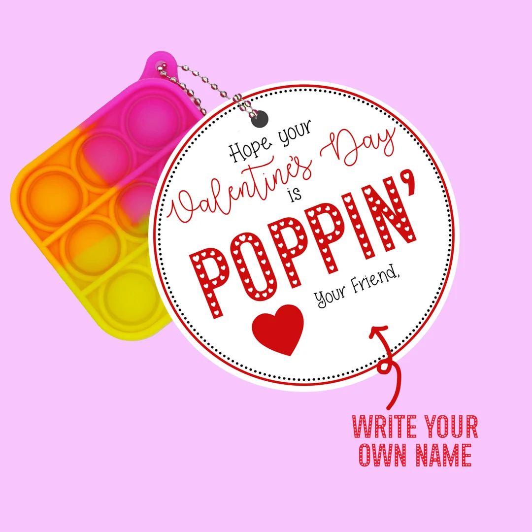 Hope Your Valentine's Day is Poppin' Round Circle Tags -  Popit Cards Digital Download Printable-... | Etsy (US)