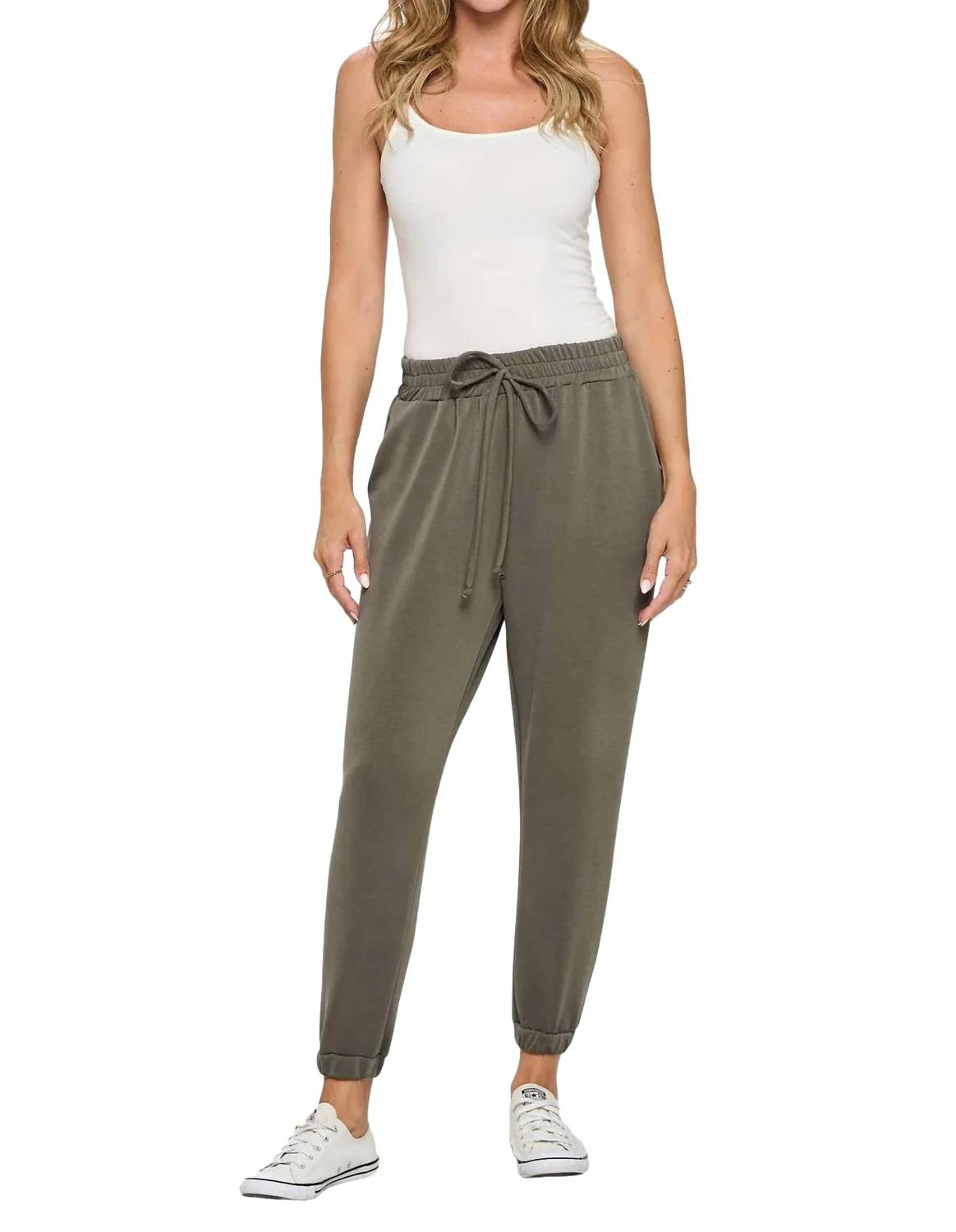 Drawstring Jogger Pant In Olive | Shop Simon