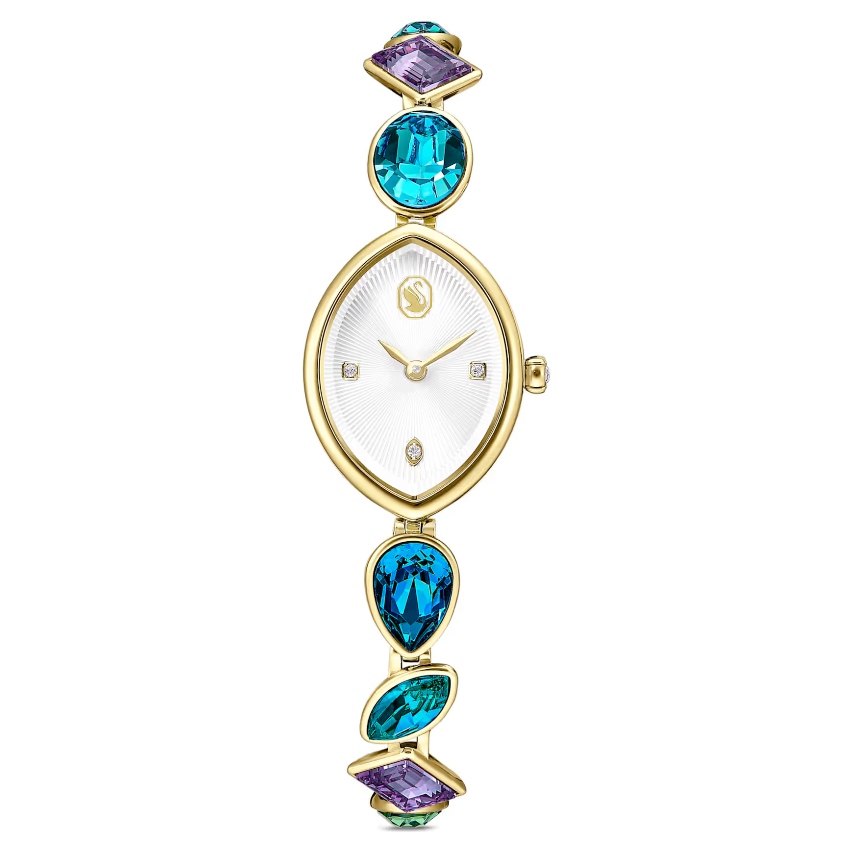 Gema watch, Crystal bracelet, Gold tone, Gold-tone finish by SWAROVSKI | SWAROVSKI