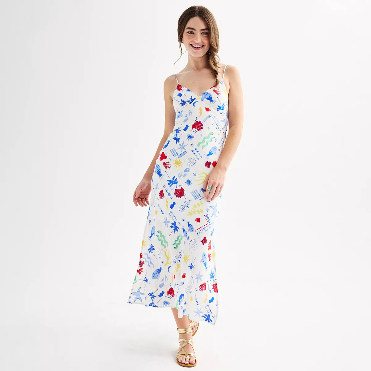 Juniors' SO® Ocean Print Maxi Slip Dress | Kohl's