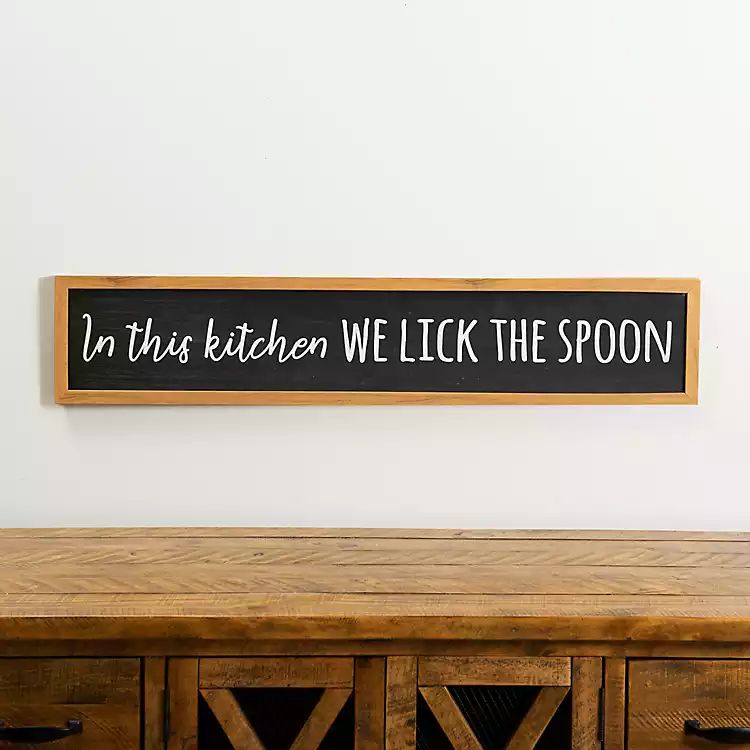 We Lick The Spoon Framed Wall Plaque | Kirkland's Home