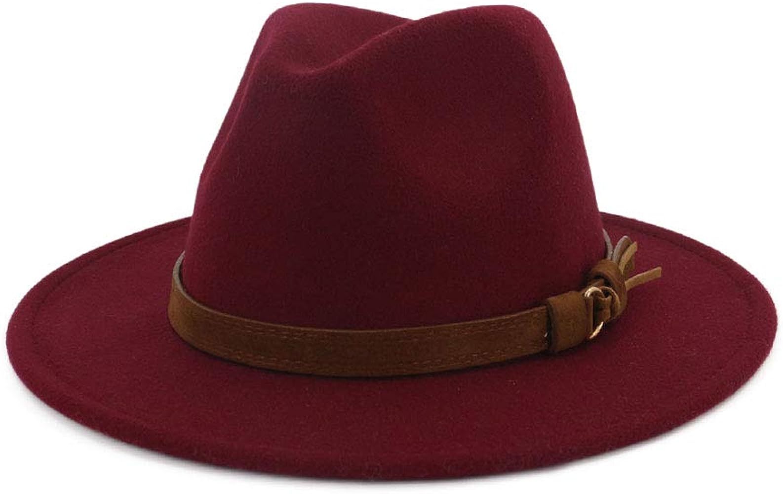 Lisianthus Men & Women Vintage Wide Brim Fedora Hat with Belt Buckle | Amazon (US)