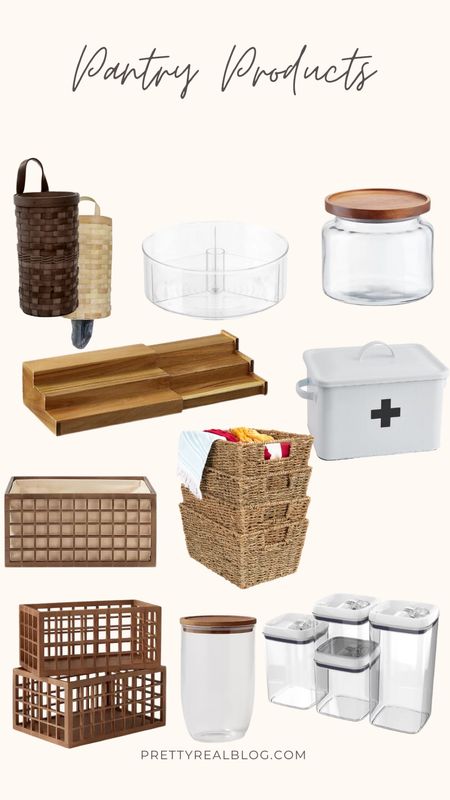 My pantry must haves, organization, bins, baskets, canisters 

#LTKhome