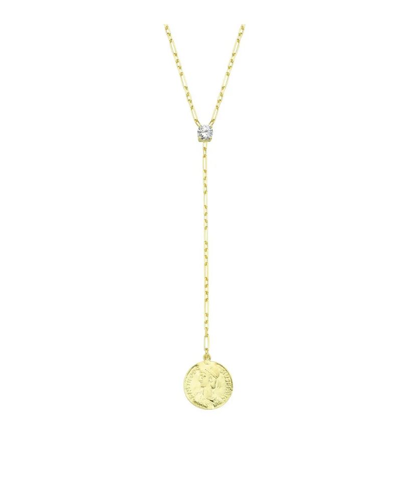 Coin Lariat with Stone or Cross Necklace | The Sis Kiss