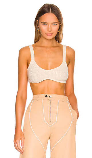 Adelie Knit Bra in Ivory | Revolve Clothing (Global)