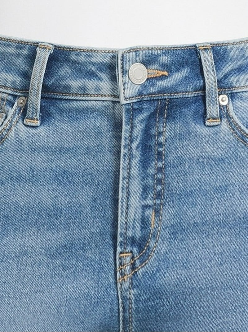 Time and Tru Jeans de Pierna Recta y Talle Medio para Mujer Tallas 0-22, Entrepierna Regular y Co... | Walmart (US)