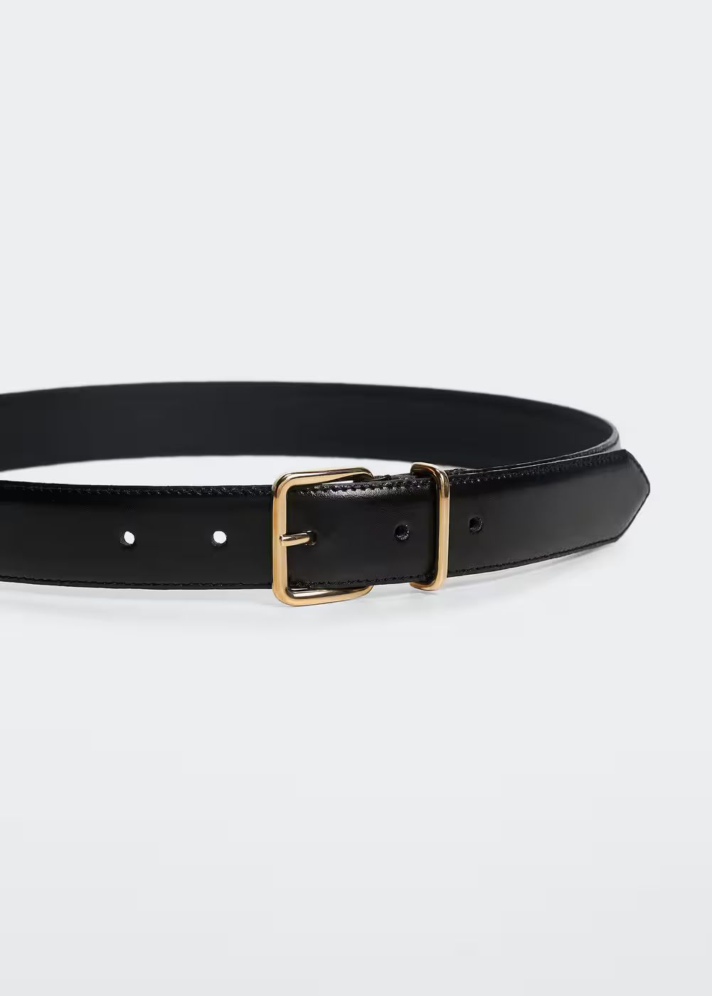 Leather belt with square buckle  -  Women | Mango United Kingdom | MANGO (UK)