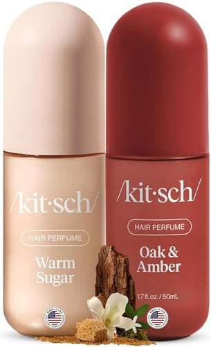 Kitsch Hair Perfume for Women- Warm Sugar and Oak & Amber | Clean, Deodorizing & Patented Odor-Eliminating Technology Hair Spray & Body Mist- Freshen Hair, Pillows | Ideal Gifts for Women - 50mL, 2pcs | Amazon (US)