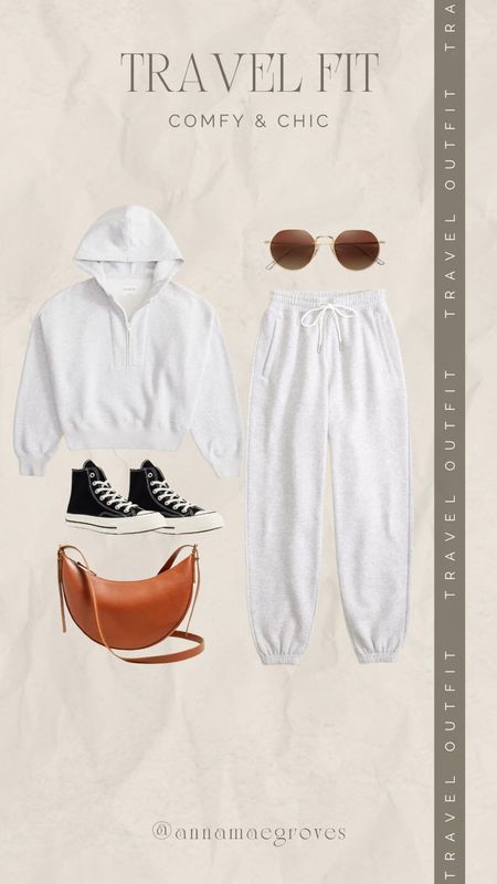 Comfy travel outfit! My go to matching set from Abercrombie perfect for the long days at the airport - so comfortable & cute. Love pairing it with fun platform sneakers and a cross body for easy access to things! What would you wear? 

#LTKover40 #LTKstyletip #LTKtravel