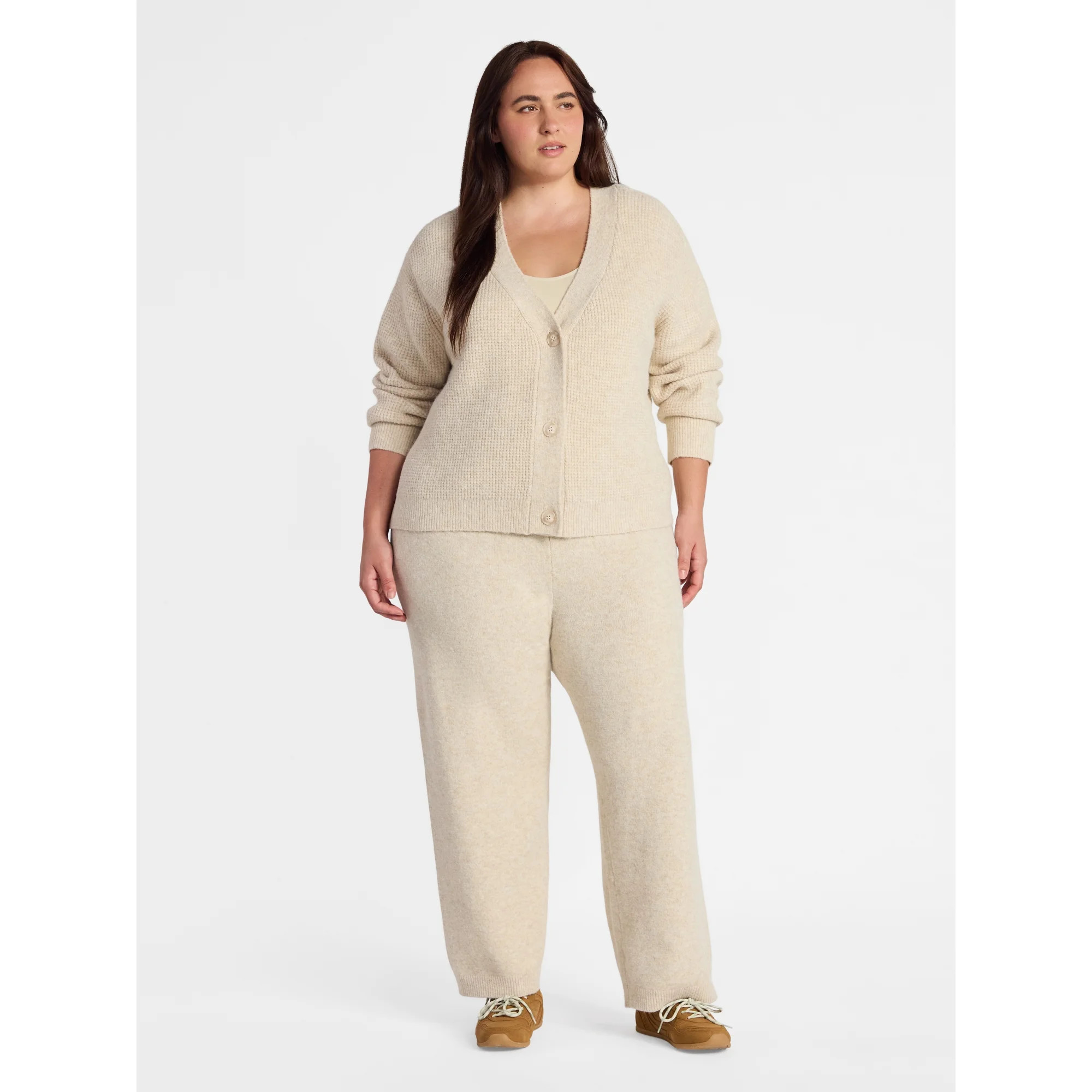 Time and Tru Women's and Women's Plus Cardigan and Pants Sweater Set, 2-Piece, Sizes XS-4X | Walmart (US)