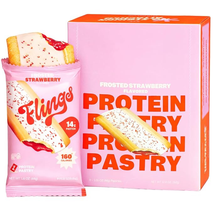FLINGS Protein Toaster Pastries – 14g Protein, 4g Fiber, 160 Calories – Low Sugar Snack Bars ... | Amazon (US)