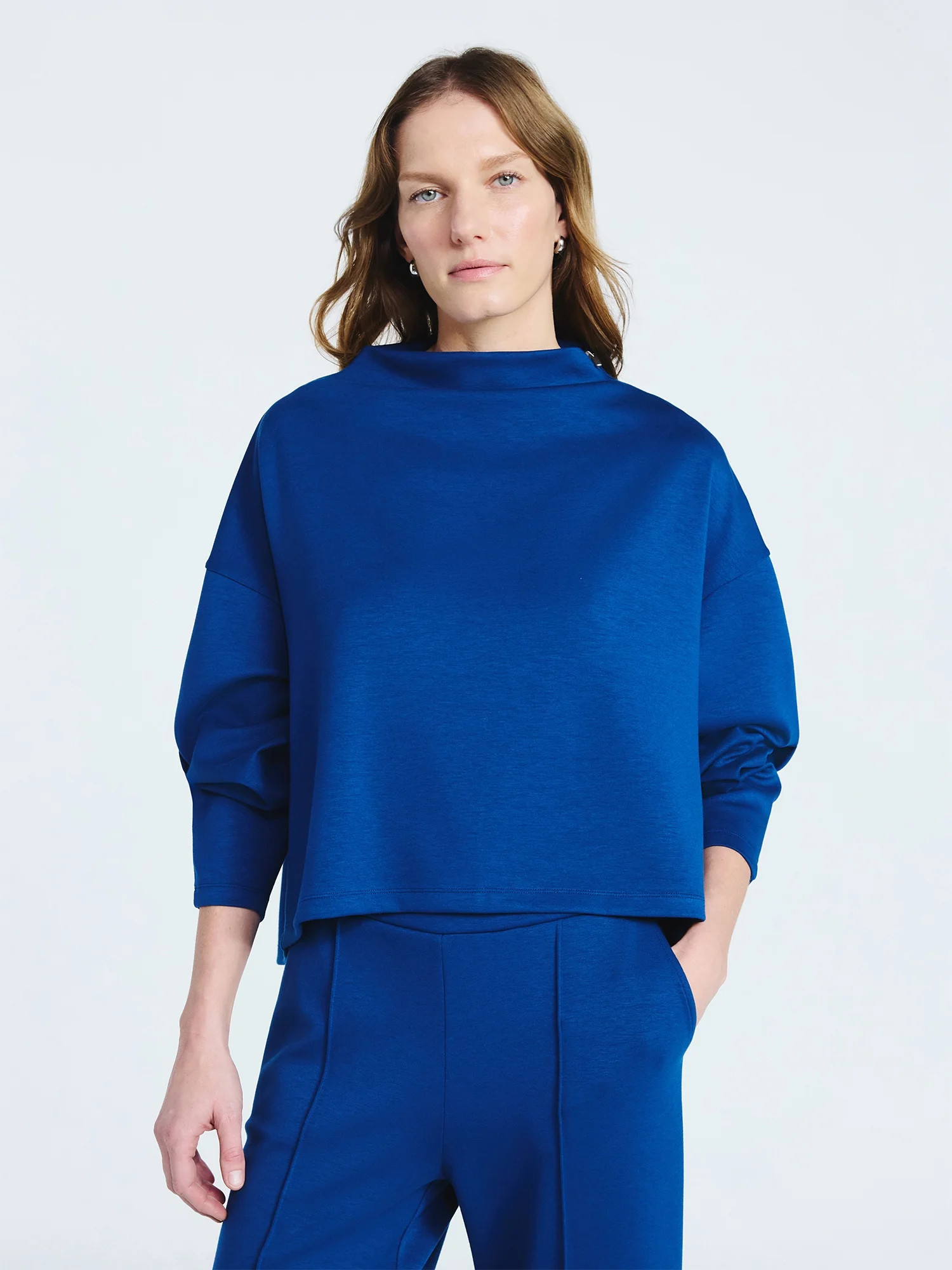 Scoop Women's New Scubaknit Zip Neck Top, Sizes XS-XXL | Walmart (US)