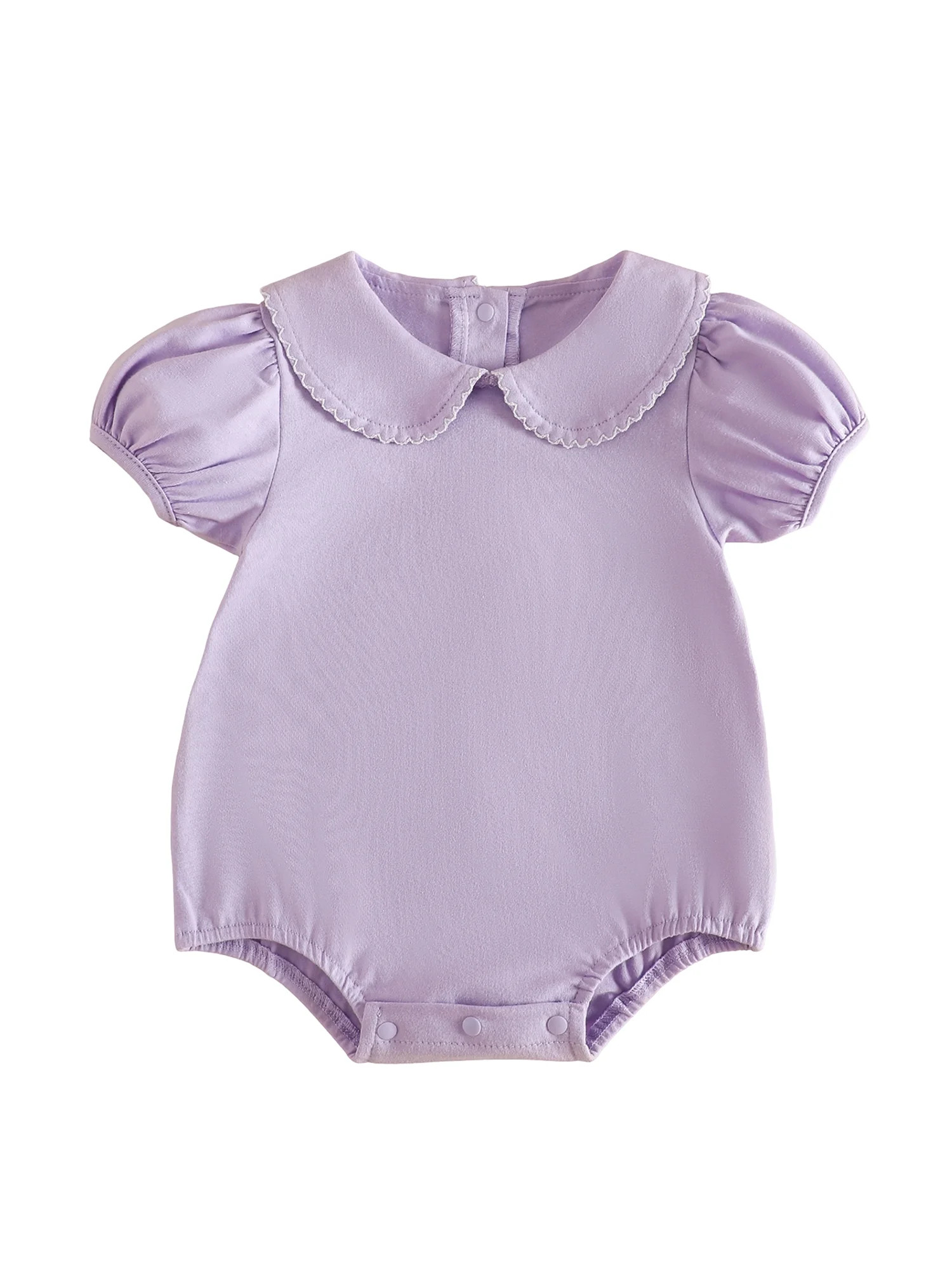 BemeyourBBs Newborn Baby Girls Summer Clothes Bubble Romper Outfit Puff Short Sleeve Peter Pan Do... | Walmart (US)