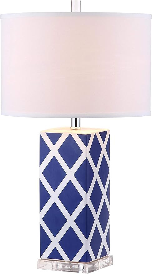 SAFAVIEH Lighting Collection Garden Lattice Trellis Modern Contemporary Navy 27-inch Bedroom Livi... | Amazon (US)