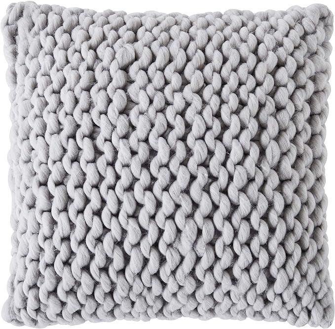 Levtex Home - Macallister Decorative Pillow - Grey Chunky Knit - 18 x 18 in. | Amazon (US)