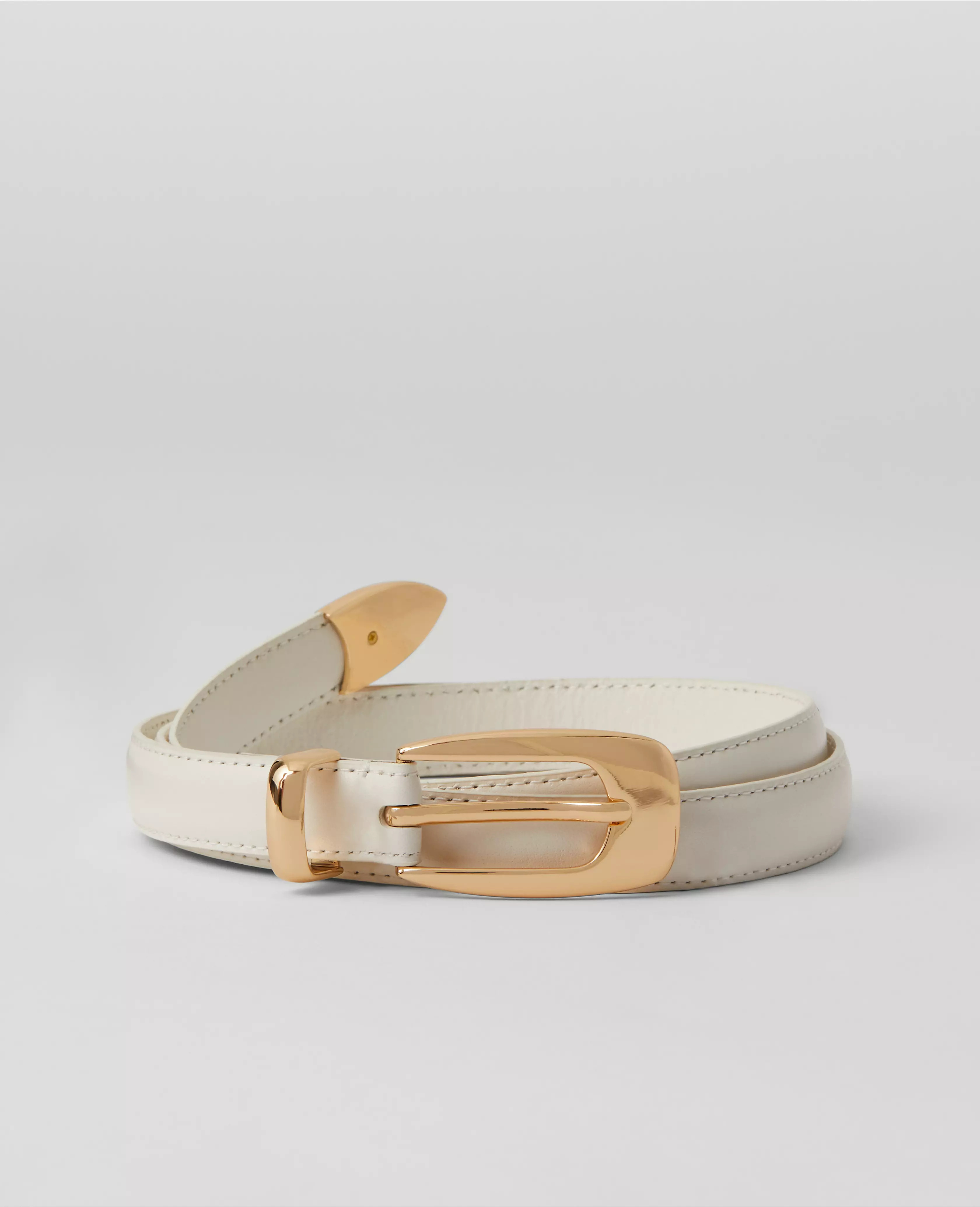 Metal Tipped Leather Belt | Ann Taylor