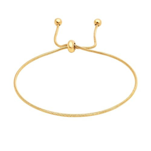 Yowivon Gold Plated Bracelets Dainty Cute Adjustable Slider Chain Bracelet Minimalist Tiny Thin Link Bracelet Fashion Tarnish Free Gold Jewelry for Women Trendy Gifts | Amazon (US)